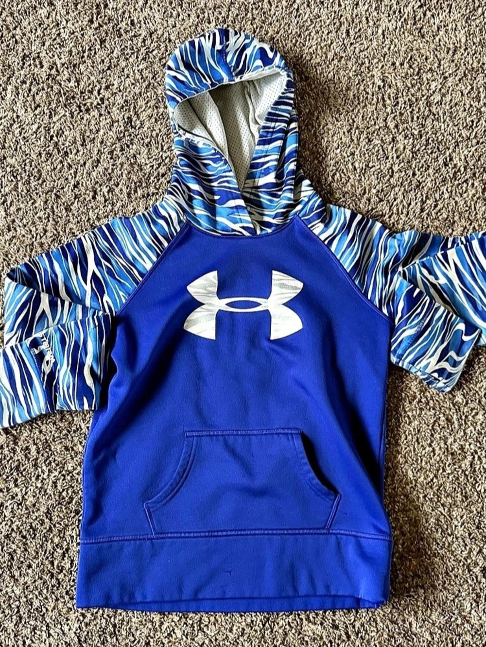 Under Armour Hoodie Boys Youth Large Blue Hoodie Pullover